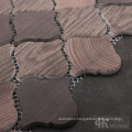 Brown Natural Wood Lantern Printing Recycled Glass Tile